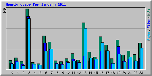 Hourly usage for January 2011