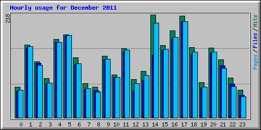 Hourly usage for December 2011