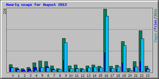 Hourly usage for August 2012